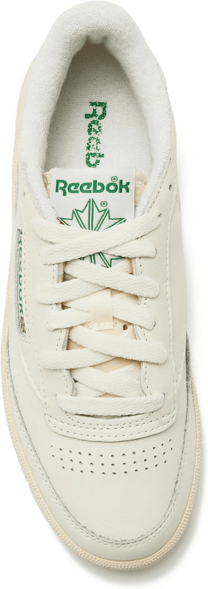 Club C 85 Vintage Tennis Sneakers, Casual White Womens Shoes, Chalk/Alabaster/Glen Green, 8 - Image 4