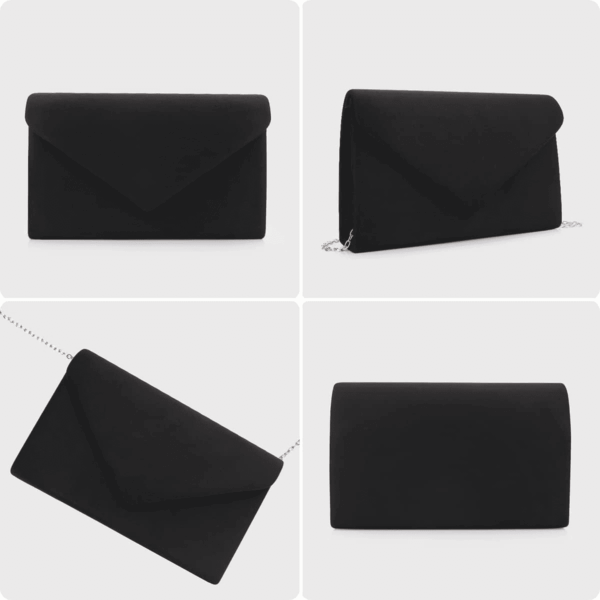 Clutch Purse for Women Evening Bags Handbags for Wedding Party Cocktail Prom Faux Suede Crossbody Shoulder Bag - Image 7