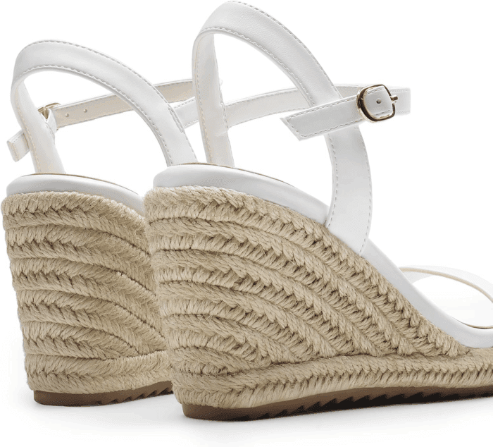 Espadrilles Wedge Sandals for Women, Women'S Open Toe Summer Dressy Sandals with Adjustable Ankle Strap and Soft Footbed - Image 4