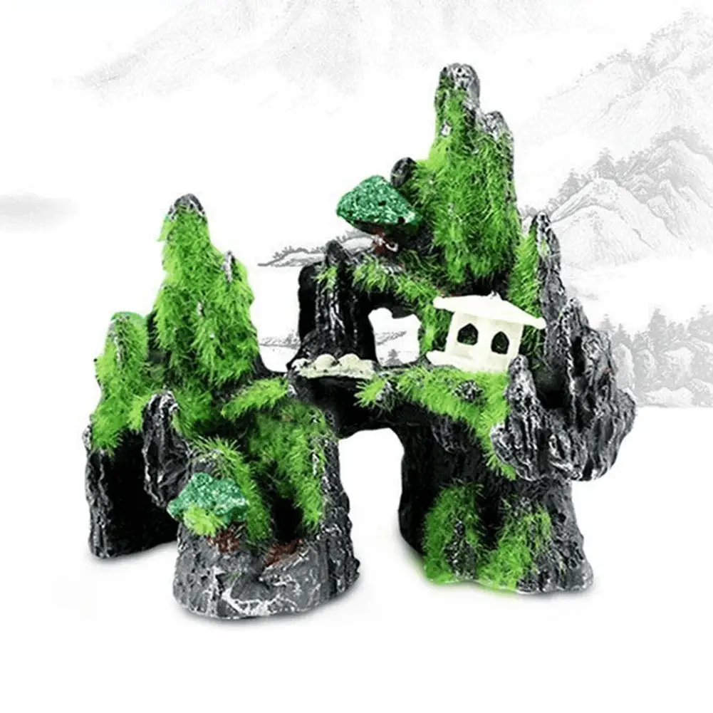 Mountain View Decor Rockery Landscape Rock Hiding Cave Tree Aquarium Ornament Fish Tank Decoration - Image 6