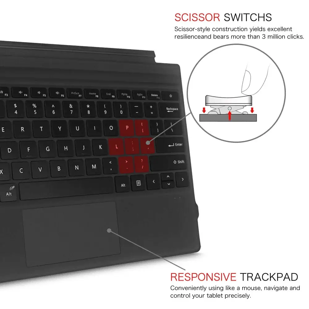 Keyboard Replacement Type Cover Trackpad Mouse for Microsoft Surface Pro 7+ 7 Pro 6 Pro 5 Pro 4 & 3 - Image 7