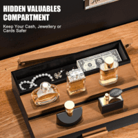 Cologne Organizer for Men – 3-Tier Perfume Display Shelf with Drawer and Hidden Storage, Elegant Cologne Holder, Great Gift for Men and Fathers (3T-Blackwalnut) - Image 5