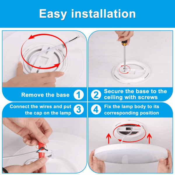 11" LED, Waterproof, Slim Bedroom, Living Room Ceiling Flush Mount Light - Image 5