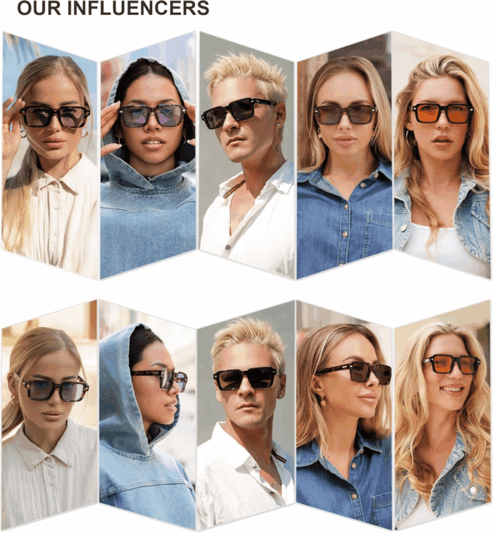 Retro Square Polarized Sunglasses for Women Men, 70S 80S Classic Vintage Rectangle Shades SJ2345 - Image 2