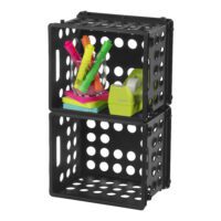 Plastic Storage Cube / Mini Crate, 9” L X 7 3/4” W X 6 1/8” H, Black, Back to College - Image 6