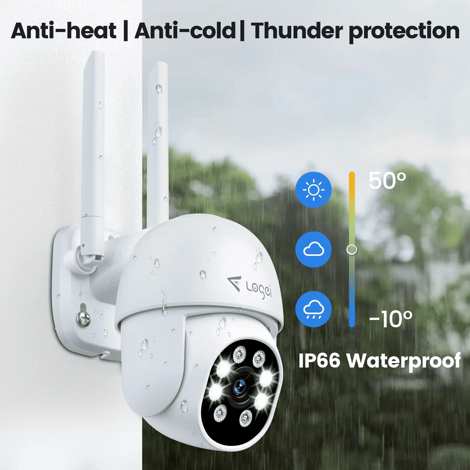Outdoor Security Camera with Light Alarm,Color Night Vision,2.4G Wifi,Motion Detection,Ip66 Weatherproof ,Cloud/Sd Card Storage,Two-Way Audio - Image 3