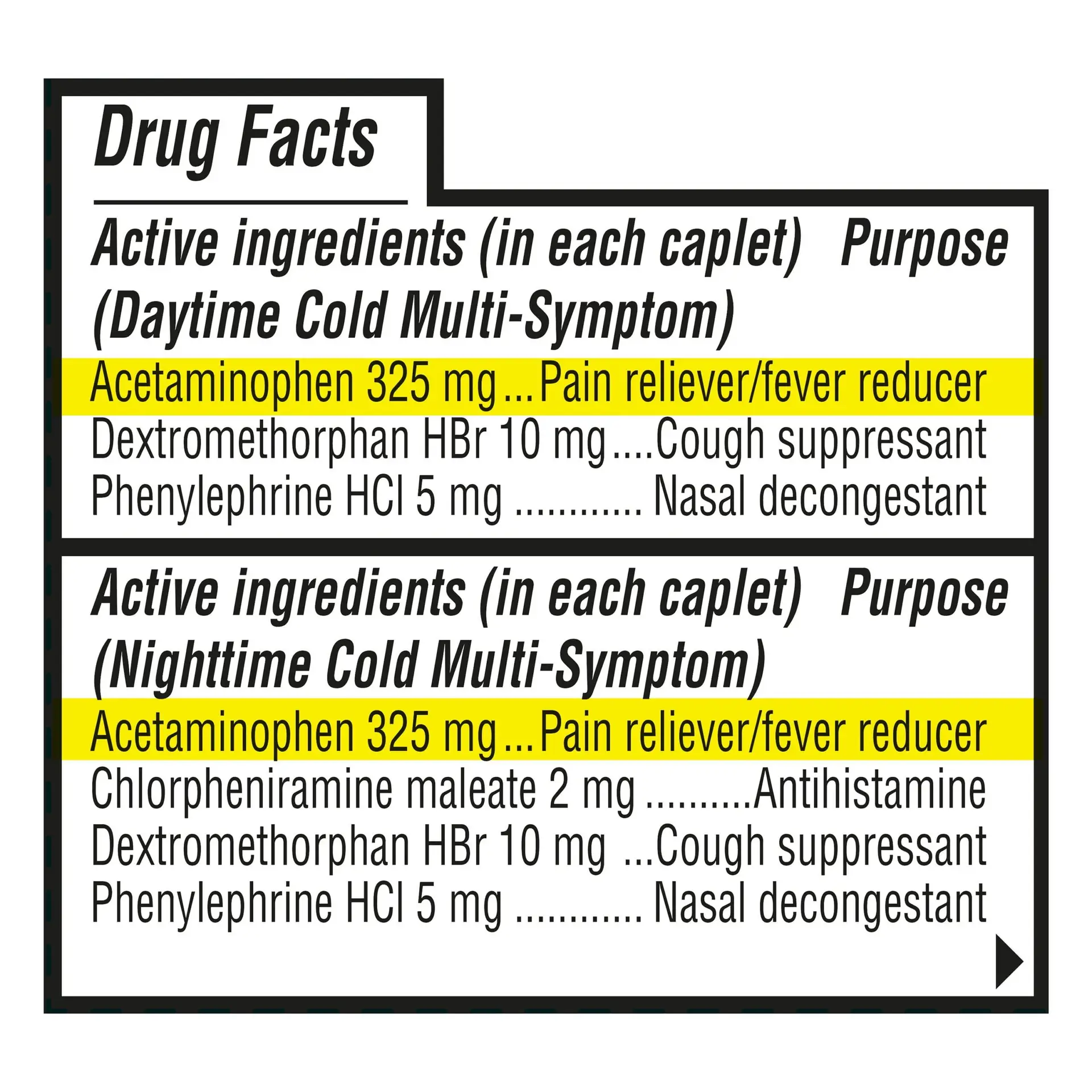 Non-Drowsy Daytime and Nighttime Multi-Symptom Cold Caplets, 24 Count - Image 2