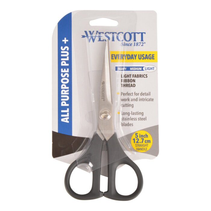 Multipurpose Scissors, All Purpose Plus+, 5", Stainless Steel, Straight, Black, for Office, 1-Count - Image 8