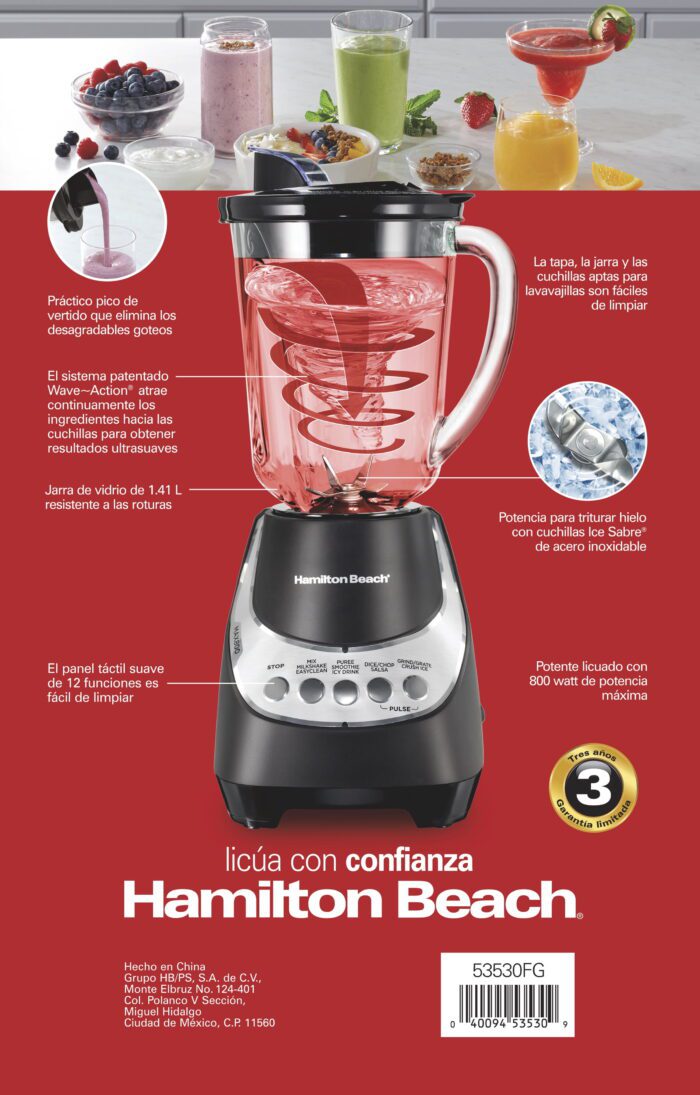Wave Action Quiet Blender, 48 Oz. Glass Jar, 12 Blending Functions, Black, 53530F - Image 13