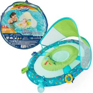Baby Spring Float Splash N Play, Baby Float with Canopy & UPF Protection, Baby Pool Toys & Swimming Pool Accessories for Kids 9-24 Months