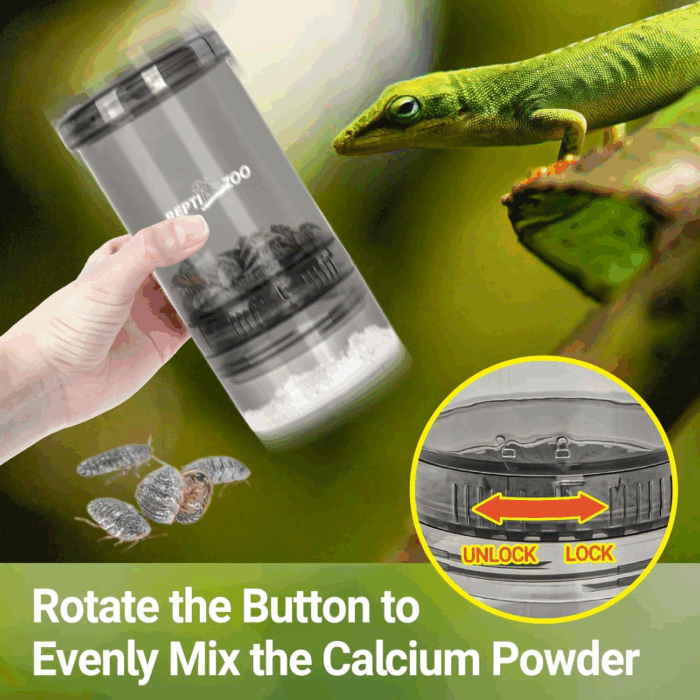 Reptile Cricket Calcium Powder Mixer, Cricket Keeper Shaker for Bearded Dragon Gecko Snake Lizards, Dispenser Feeder for Chameleon Reptile & Amphibians - Image 4