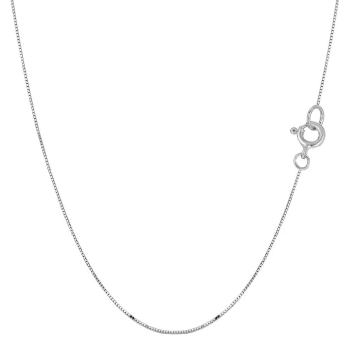10K SOLID Yellow or White or Rose/Pink Gold 0.45Mm Shiny Classic Box Necklace Chain for Pendant and Charms with Spring Ring Clasp Womens Jewelry (16", 18" or 20 Inch) - Image 6