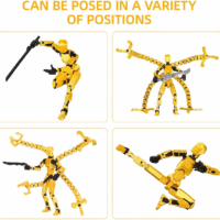 T13 Action Figure Assembly Completed, Upgraded 3D Printed T13 Action Figure, the Dummy 13 Is Very Suitable for Office Desks and Birthday Cake Decorations (Yellow) - Image 4