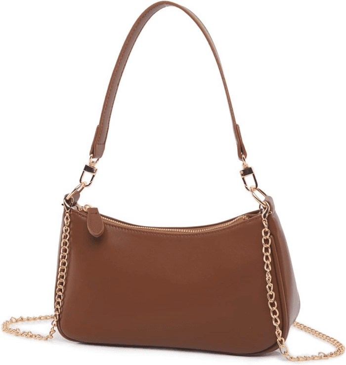Shoulder Bag for Women with 2 Removable Straps and Zipper Closure Crossbody Bags Clutch Tote Handbags Purses