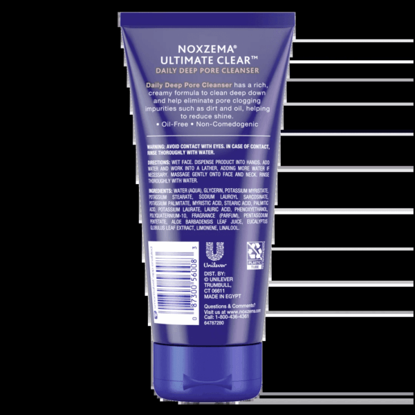 Deep Pore Facial Cleanser Cream, Daily Face Cleansing for All Skin Types 6 Oz - Image 3
