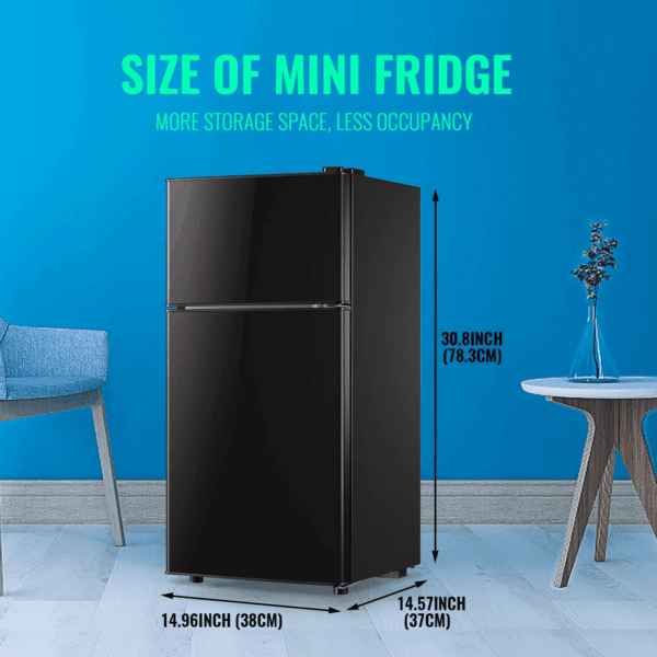 2.4 Cu.Ft Mini Fridge with Freezer, Small Refrigerator Apartment Size Fridge Black, NEW - Image 5