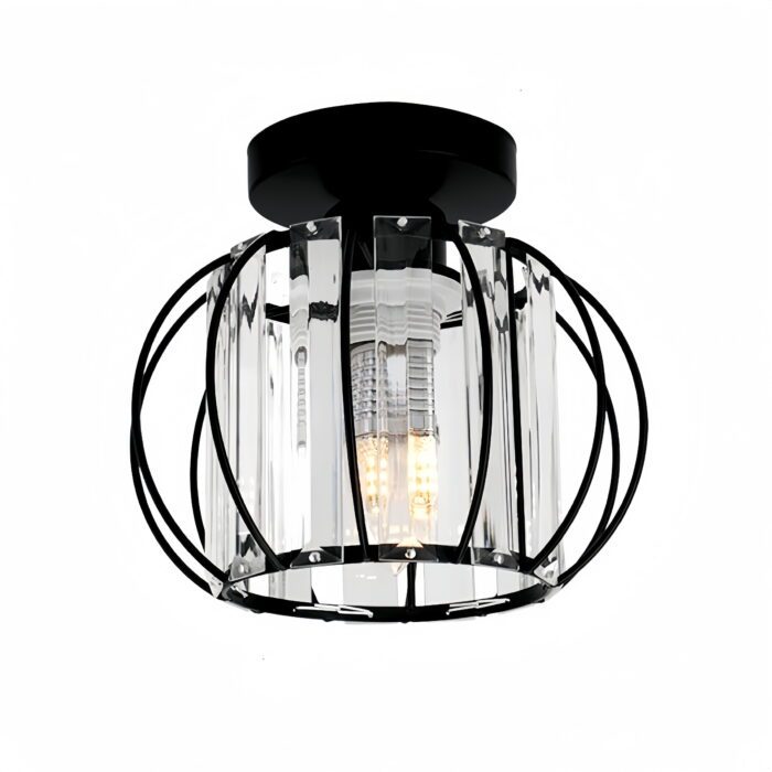 Semi Flush Mount Ceiling Light Fixture, Crystal Ceiling Lamp Indoor Lighting for Bedroom Hallway Living Room - Image 4