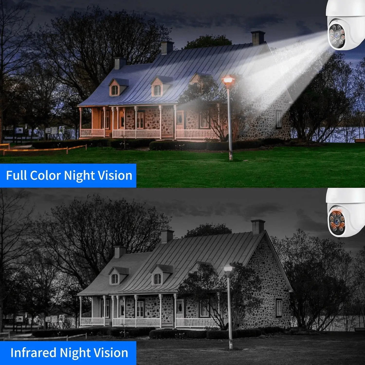 Outdoor Security Camera with Light Alarm,Color Night Vision,2.4G Wifi,Motion Detection,Ip66 Weatherproof ,Cloud/Sd Card Storage,Two-Way Audio - Image 4
