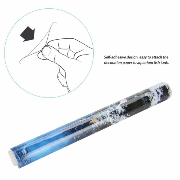 Fish Tank Decor Paper, PVC Adhesive Underwater Coral Aquarium Fish Tank Background Poster Backdrop Decoration Paper - Image 5