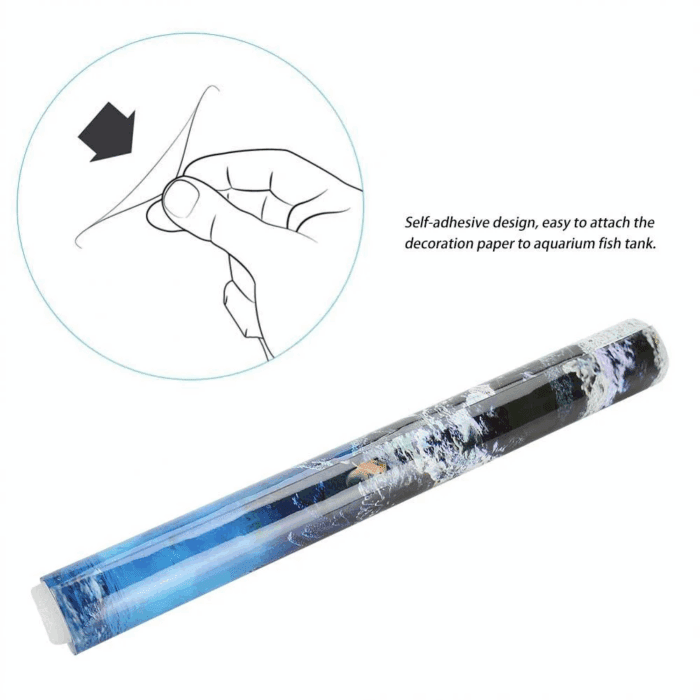 Fish Tank Decor Paper, PVC Adhesive Underwater Coral Aquarium Fish Tank Background Poster Backdrop Decoration Paper - Image 5