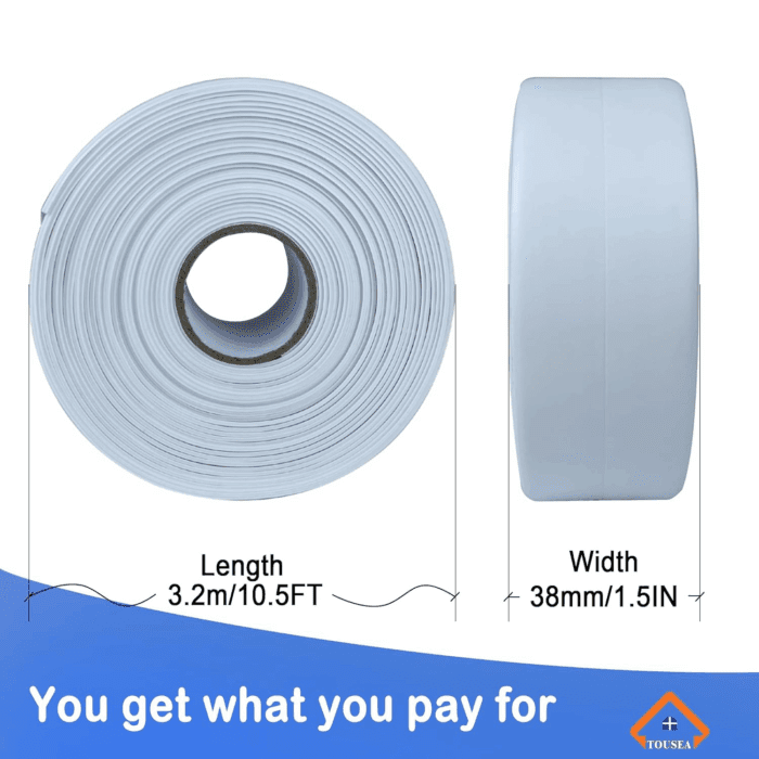 White Caulk Tape Waterproof Self Adhesive,White Bathroom Caulk Toilet Caulk Strip Bathtub Sealing Strip Tape for Bathroom Caulking Tape Shower Caulk - Image 2