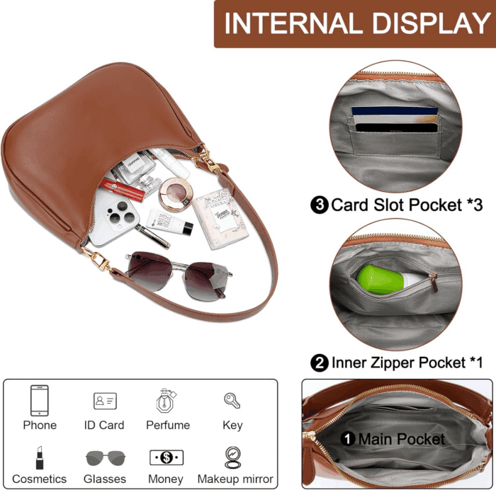 Shoulder Bag for Women Cute Hobo Purses and Handbags Retro Clutch Underarm Purse - Image 4