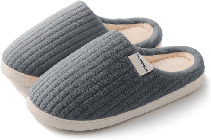 Slippers for Women, Warm Memory Foam Comfy House Slippers with Anti-Skid Rubber Sole for Indoor and Outdoor