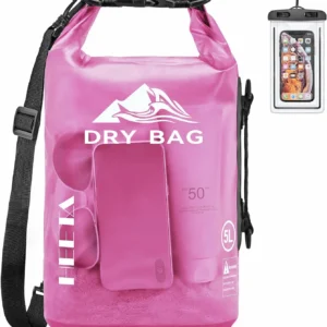 Dry Bag Waterproof for Women Men, 5L/10L/20L/30L/40L Roll Top Lightweight Dry Storage Bag Backpack with Phone Case for Travel, Swimming, Boating, Kayaking, Camping & Beach, 11 Transparent Colors