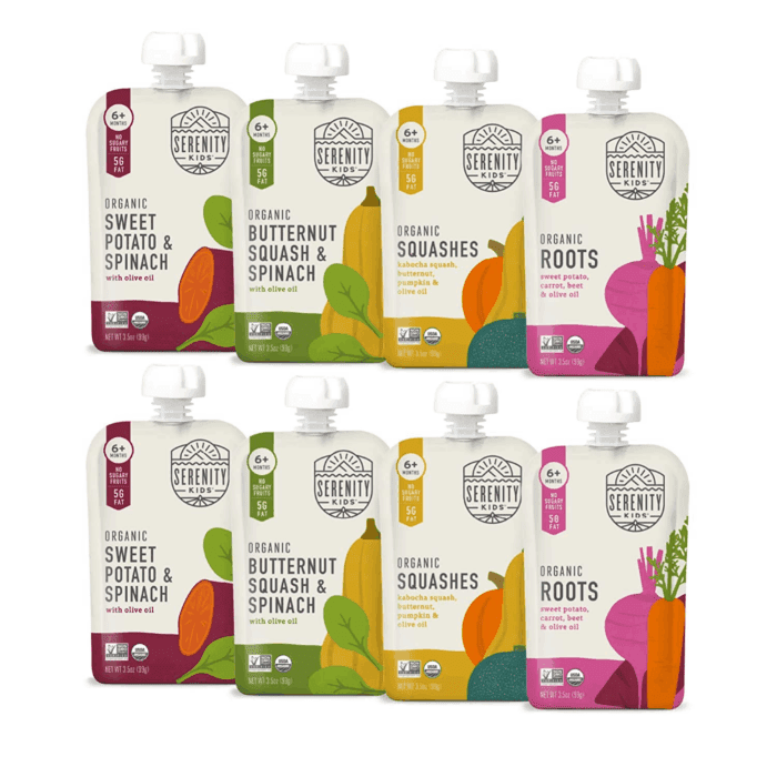 6+ Months Certified Organic Baby Food Pouches Veggie Puree - No Sugary Fruits/Added Sugar - Allergen Free - 3.5 Ounce Bpa-Free Bag - Variety Pack - Baby Food Veggies Puree - 8 Count