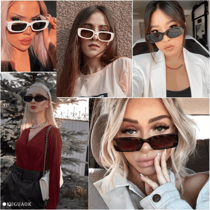 Retro Rectangle Sunglasses Women and Men Vintage Small Square Sun Glasses UV Protection Glasse - Image 3