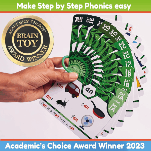 Phonics Flash Cards - Learn to Read in 20 Stages - Digraphs CVC Blends Long Vowel Sounds - Games for Kids Ages 4-8 Kindergarten First Second Grade Homeschool Educational Study Activity - Image 7
