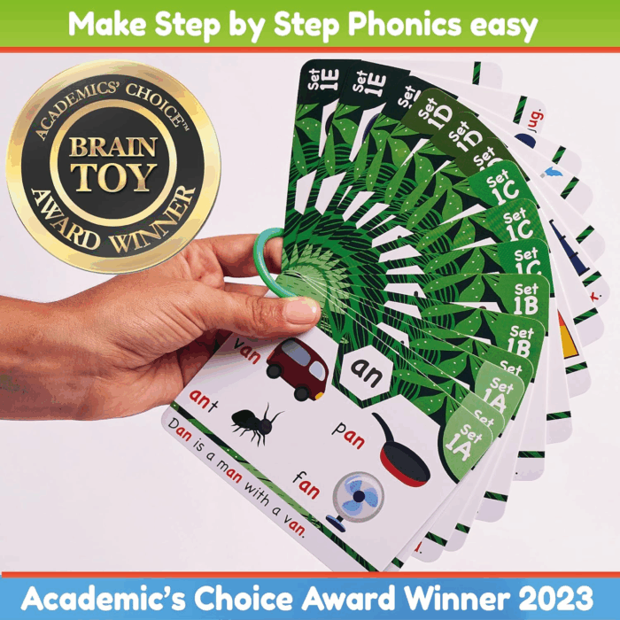 Phonics Flash Cards - Learn to Read in 20 Stages - Digraphs CVC Blends Long Vowel Sounds - Games for Kids Ages 4-8 Kindergarten First Second Grade Homeschool Educational Study Activity - Image 7