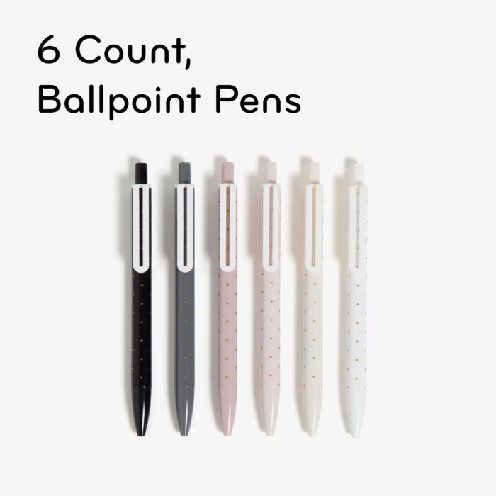 Laguna Ballpoint Pens, 6 Count, Foil Dots , Bold (1.0Mm) Point, Black Ink - Image 4