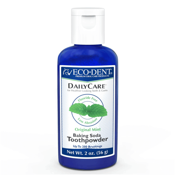 Dailycare Baking Soda Toothpowder, Original Mint - SLS & Fluoride-Free Toothpaste Powder with Minerals & Essential Oils, Toothpaste Alternative + Dailyrinse Single-Use Pack