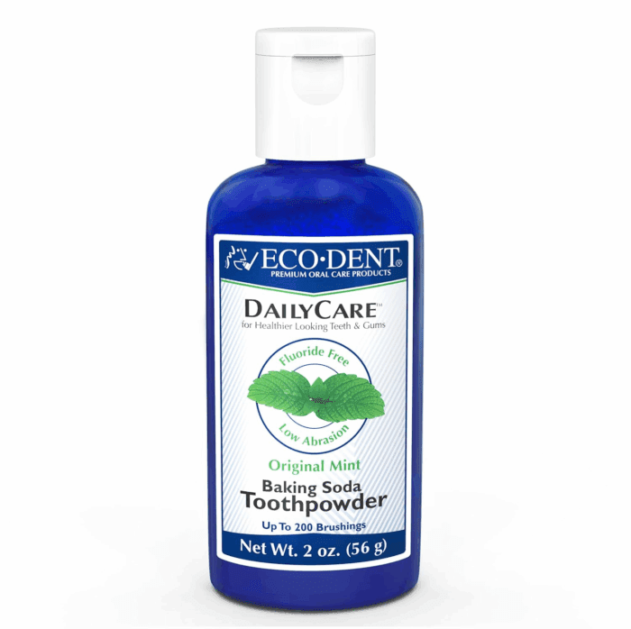 Dailycare Baking Soda Toothpowder, Original Mint - SLS & Fluoride-Free Toothpaste Powder with Minerals & Essential Oils, Toothpaste Alternative + Dailyrinse Single-Use Pack