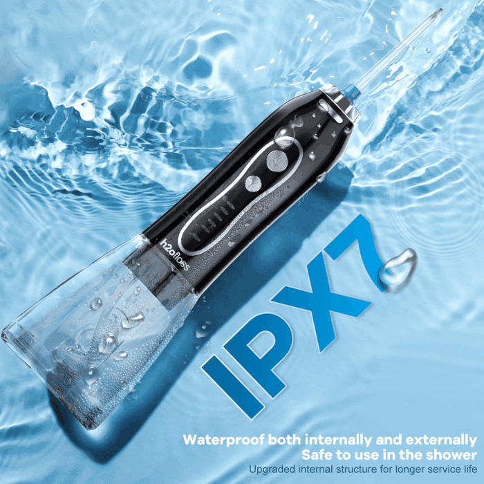 Water Dental Flosser Teeth Pick -Portable Oral Irrigator with 5 Modes, Rechargeable IPX7 Waterproof Orthodontic Teeth Cleaner Pick Cordless for Home Travel-300Ml Water Tank - Image 6