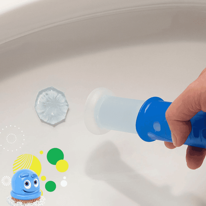 Fresh Gel Toilet Bowl Cleaning Stamps, Helps Keep Toilet Clean and Helps Prevent Limescale & Rings, Rainshower Scent, 1 Dispenser with 6 Fresh Gel Stamps - Image 7