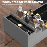 Cologne Organizer for Men, 4 Tier Wood Perfume Organizer with Felt Lining Drawer and Hidden Compartment, Perfume Display Holder, a Gift for Men - Image 3