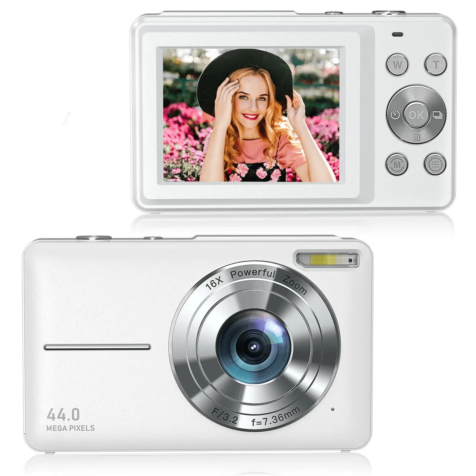01DC403 44.0 MP 1080P Digital Camera 16X Digital Zoom Compact Point and Shoot Camera, Black - Image 5