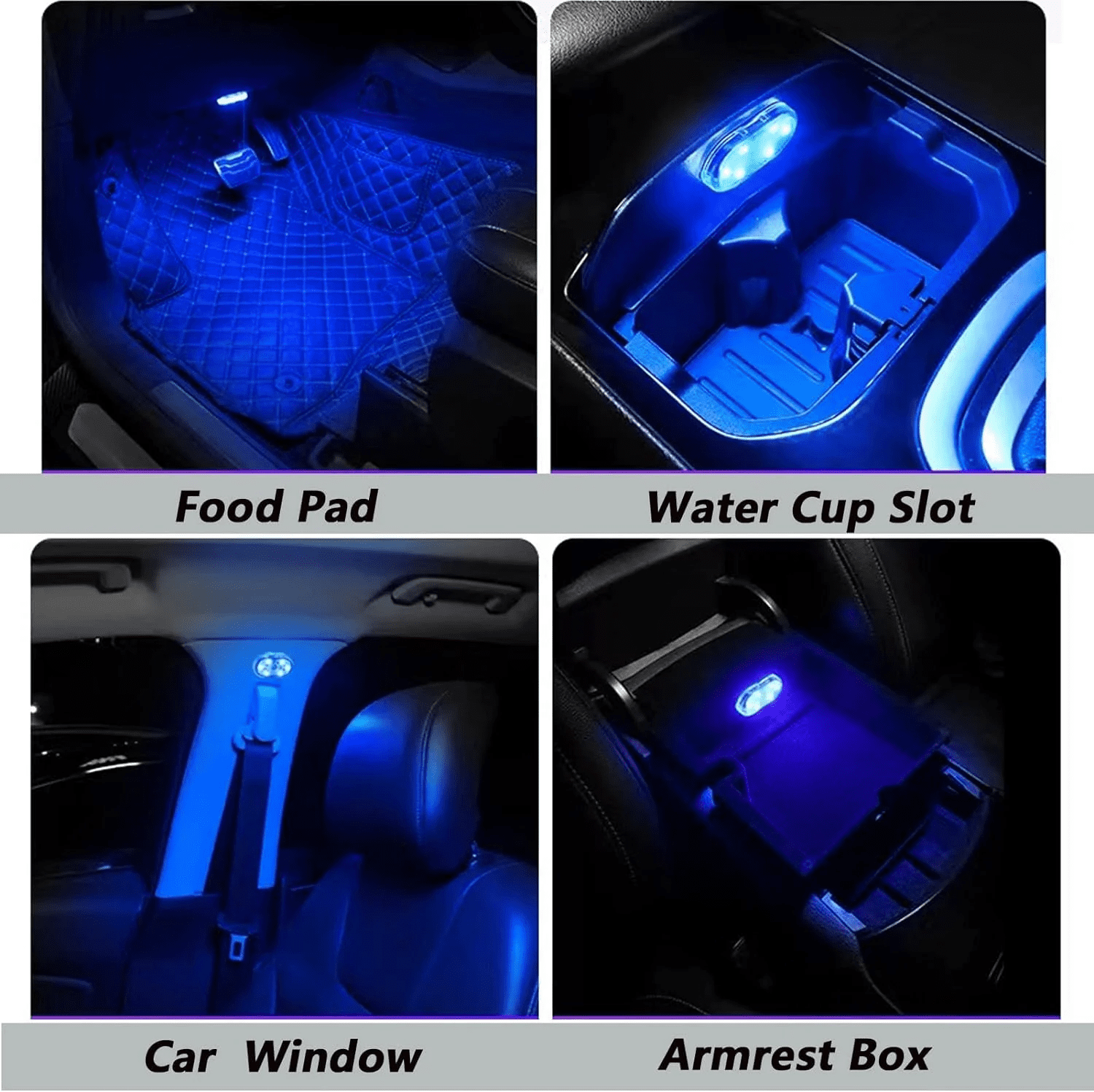 4Pcs Wireless LED Lights for Car Interior,7 Colors Ambient Lighting Car Interior,Car Lights inside Your Car,Usb Rechargeable Car Interior Led Night Light for Car Decor - Image 5