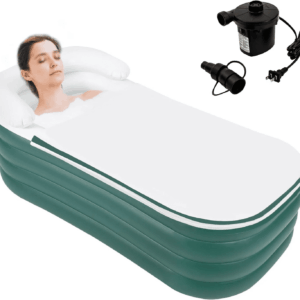 For Adult Spa Inflatable Adult Bath Tub, Foldable Portable Inflatable Soaking Bathtub with Electric Air Pump Blow up Bathtub