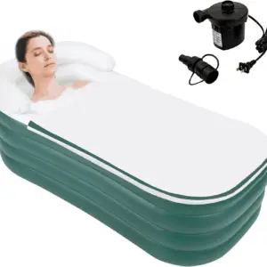For Adult Spa Inflatable Adult Bath Tub, Foldable Portable Inflatable Soaking Bathtub with Electric Air Pump Blow up Bathtub