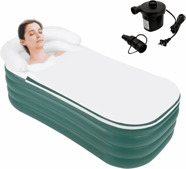 For Adult Spa Inflatable Adult Bath Tub, Foldable Portable Inflatable Soaking Bathtub with Electric Air Pump Blow up Bathtub