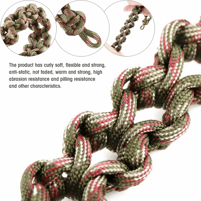 2 Pcs Reptile Vines for Climbing Bendable Jungle Vines Made of Handmade Umbrella Cord Weaving Rope Decor with 3 Suction Cup Accessories for Chameleon Crab Lizards Snakes Gecko Frog Hermit Crab - Image 4