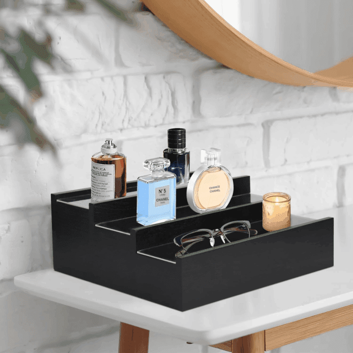 Cologne Organizer for Men - 3 Tier Cologne Stand Perfume Holder with 3 Hidden Compartments,Perfume Display Holder for Cologne,Mens Organizer Station for Dresser, Beside, Men'S Gift - Image 6
