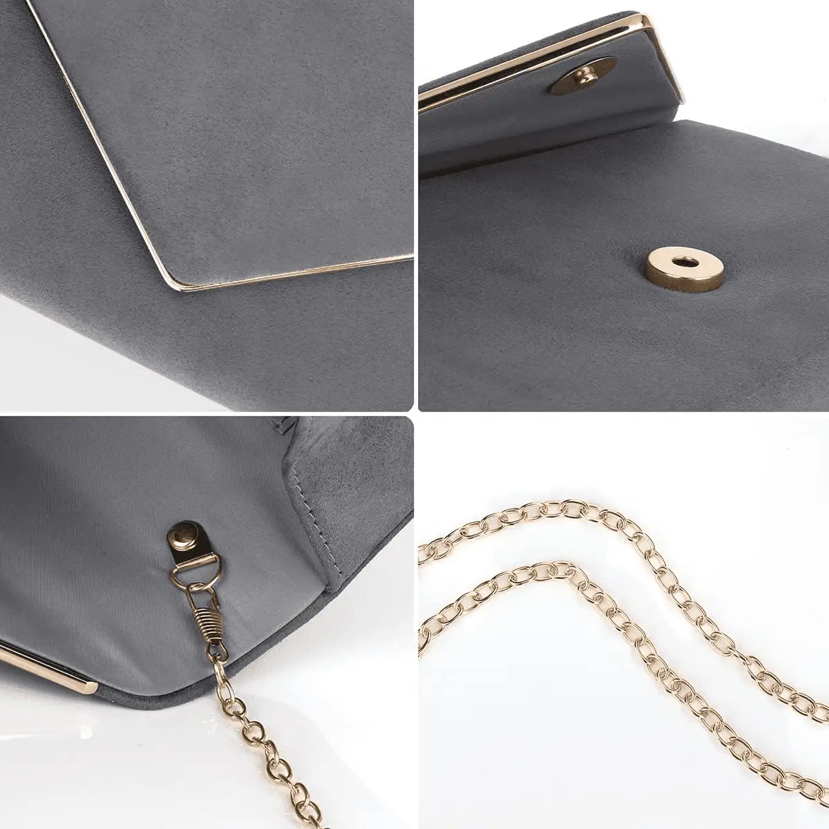 Clutch Purse for Women Evening Bags Handbags for Wedding Party Cocktail Prom Faux Suede Crossbody Shoulder Bag - Image 5