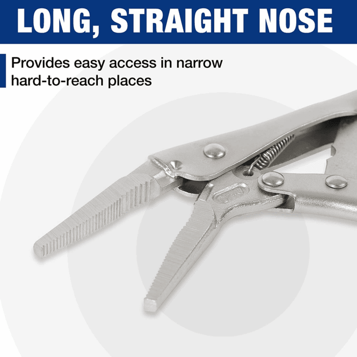 5-Piece Locking Pliers Set, Pliers Tool Set, Vice Grips with Chrome-Vanadium Steel, 5/7/10 Inch Curved Jaw Pliers, 6.5/9 Inch Long Nose Pliers - Image 6