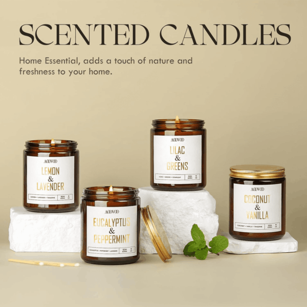 Coconut Vanilla Candles - Vanilla Candle, Scented Candles, Soy Candles, Aromatherapy Candle, Soy Wax Candle, Candle for Home Scented, 9Oz - Image 6