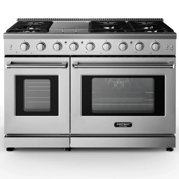 48 Inches Freestanding Natural Gas Range with 7 Burners Cooktop, Gas Cooktop for Kitchen, Stainless Steel - Image 2