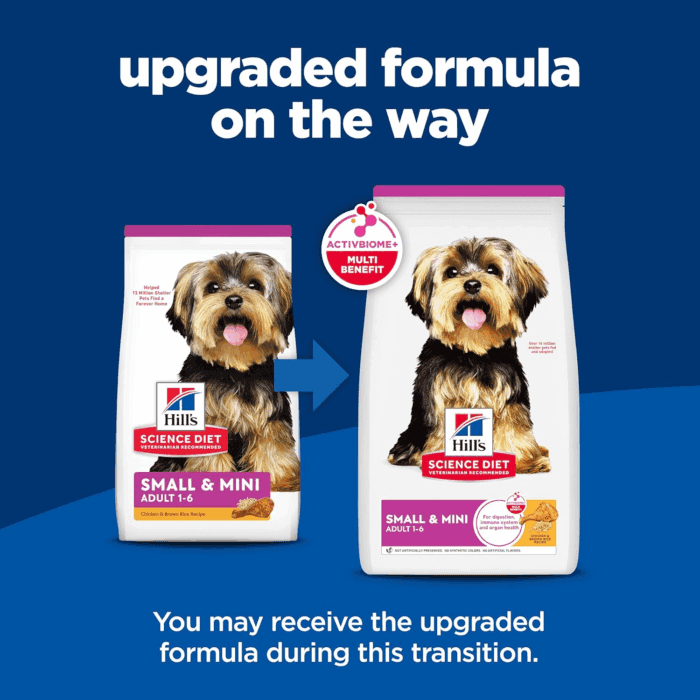 Small & Mini, Adult 1-6, Small & Mini Breeds Premium Nutrition, Dry Dog Food, Chicken & Brown Rice, 15.5 Lb Bag - Image 2